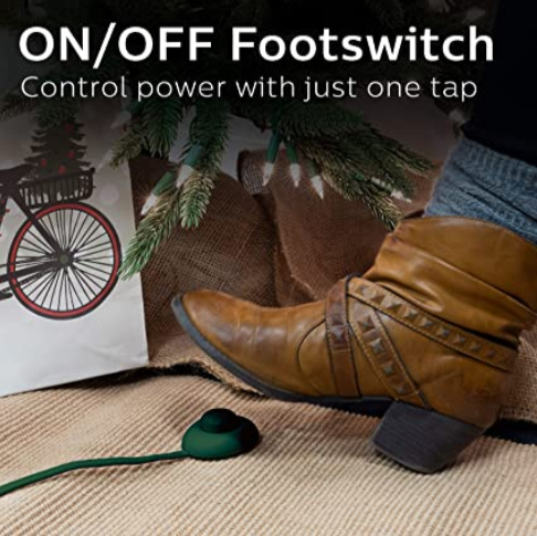 9 Ft Extension Cord with Footswitch Perfect for Lamps, Holiday and Christmas Lights, 2