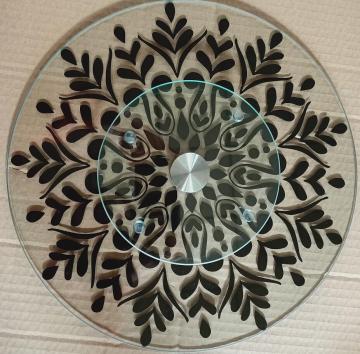 popular table decoration glass rotating plate