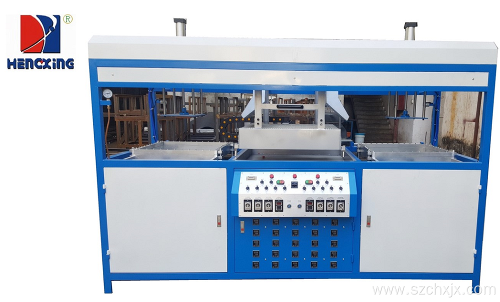 Semi auto double stations blister vacuum forming machine