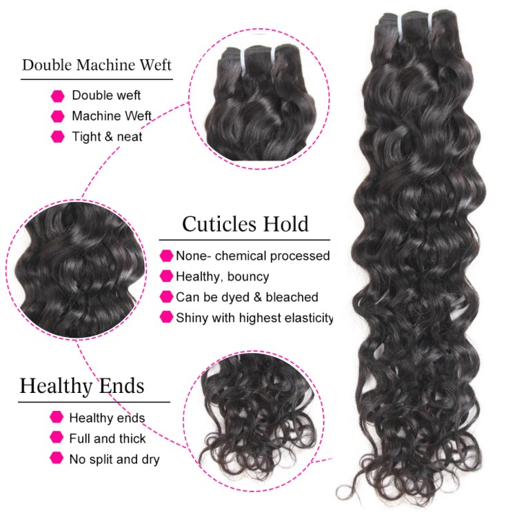 Raw Indian Temple Hair Water Wave Hair Bundles Vendors Grade 12A Virgin Cuticle Aligned Hair From Indian