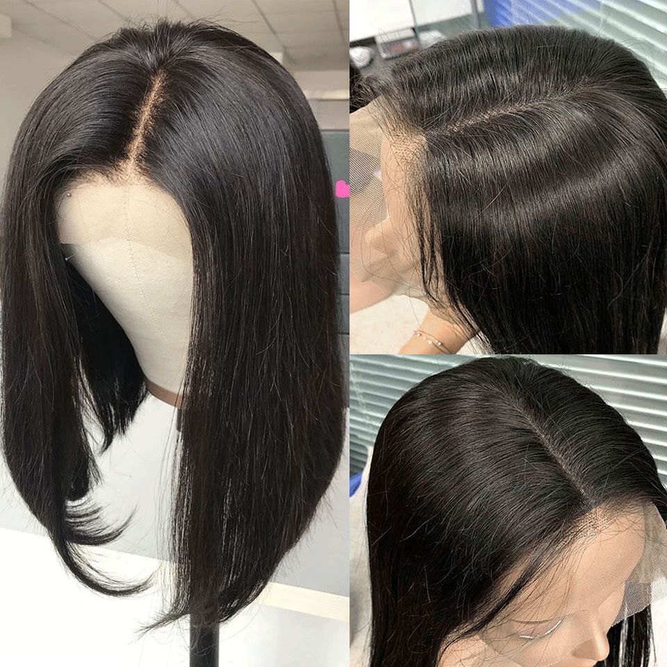 Factory Outlet Hair Sample Bob Cut Wigs 100%Human Hair,13*4 Lace Front Bob Wig, Virgin Human Hair Short Bob 4*4 Lace Closure Wig