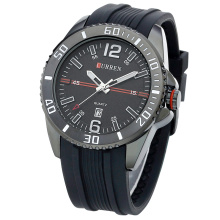 rubber belt quartz watch curren fashion design watch for business men