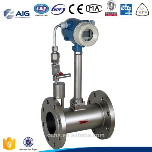 intelligent vortex flowmeter with temperature and pressure compensation