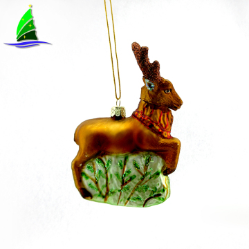 Glass Deer Hanging Hanging Ornament