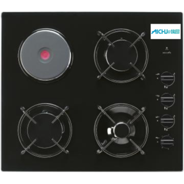 Black Electric Ceramic Hobs 4 Burner