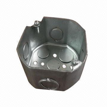 4-inch octagonal steel outlet box with 4-combination KOS