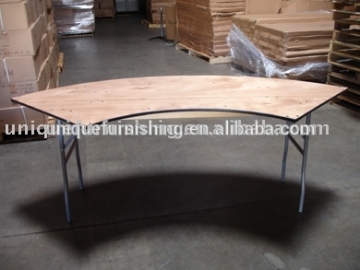 Metal Folding Table Legs And Table Top Used Plywood Banquet Serpentine Folding Table For Sale