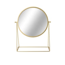 Simple Round Metal Standing Mirror - Perfect for Makeup and Decor