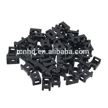 Electric Cable Tie Mount Saddle Type Plastic Wire Bundle Holders in black color