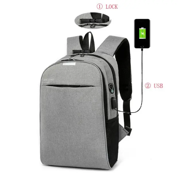 Business Laptop Bag Leisure Oxford USB Charging Computer Backpack Bag