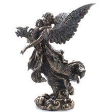 European religious bronze  kneeling angel with wing statue for Church home garden decoration