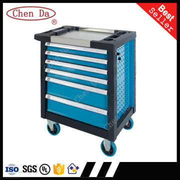 stainless steel top blue steel tool cabinet/ tool trolley/drawer cabinet