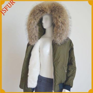 Jsfur Wholesale REV Bomber Jacket With Detachable Fur Collar