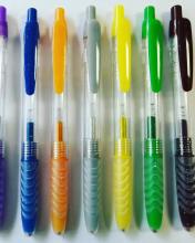 retractable gel pen with double molding grip