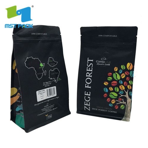 Brown kraft paper coffee bag for food packaging