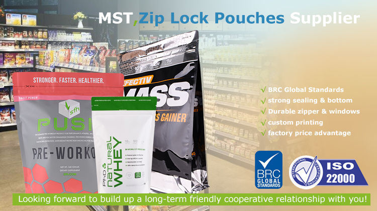 Whey Protein Bag With Pocket Zipper