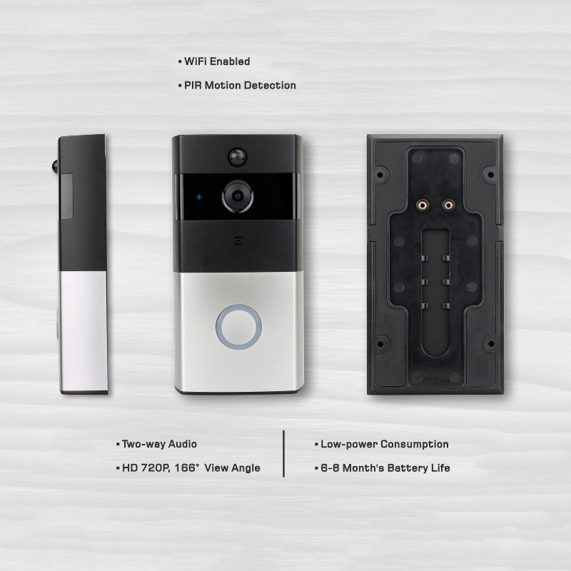 Video Doorbell Camera 720P FHD Wireless WiFi Smart Doorbell With Chime Security Camera PIR Motion Detector 2 Way Talk