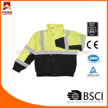 Class2 black bottom reflective fluorescent security jacket