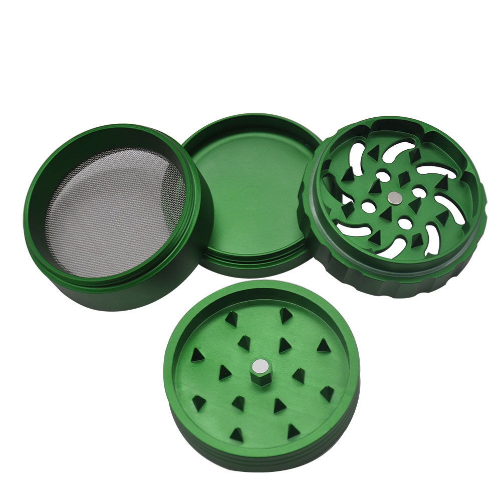 Aluminum 50MM 4 Piece Classic Style Weed Grinder Herb Grinder With Sharp Shark Teeth Herb Crusher Smoking accessories