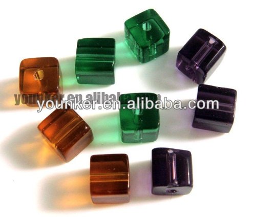 Square Shape Crystal Glass Cube Beads