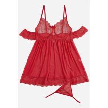 Sexy Plus Size mesh babydoll Thong lingerie set