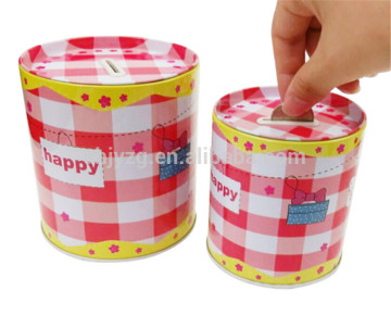 round shaped coin box package tin set