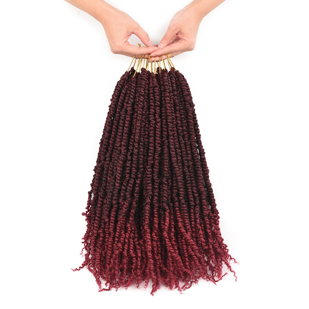 OEM 18 Inch Pre-looped Fluffy Spring Passion Crochet Synthetic Hair Bomb Twist