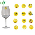 Marcador de vidrio de silicona popular Emoji para fiesta