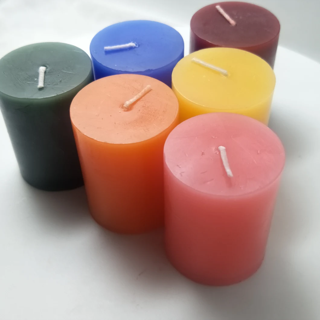 Mini Colorful Flat-Top Pillar Candle for Wedding Decoration