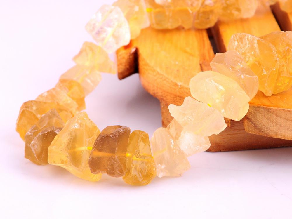 Perles brutes naturelles de citrine brute, non polies