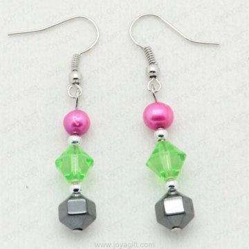 Crystal hematite earring