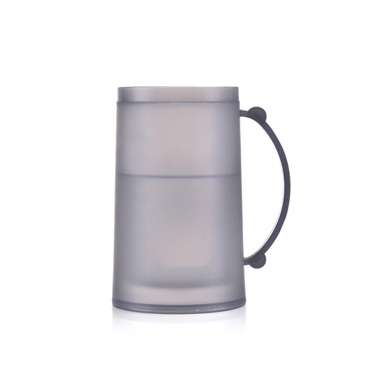 Factory Hot Selling Double Wall Freezer Mugs Durable Plastic BPA Free Ice Gel Cups 16oz Beer Glass Frosty Mugs with Gel