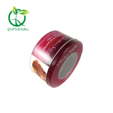 Windowed round tin cans for sale