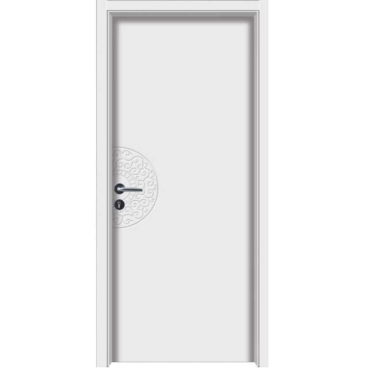 ホワイトフロントシングル無垢材玄関ハードデザイン耐火アップルウッドドア