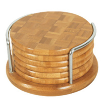 Bamboo insulated cup mat wooden pad set