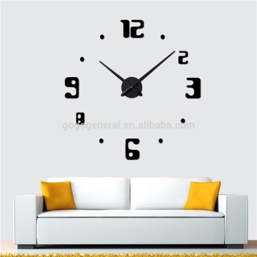 Creative Analog DIY 3D Clock Acrylic Mirror Sticker