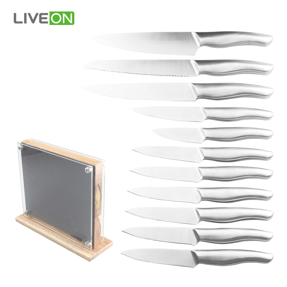 12pcs Stainless Steel Knife Set with Magnetic Block