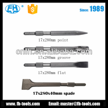 hanging packing 17x280 Point Flat Spade Groove 40Cr hex chisel bit for concrete