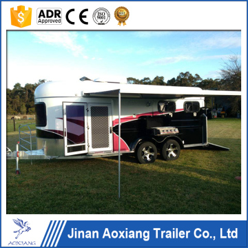 2 horse slant load horse bumper pull trailer from china with fiberglass roof
