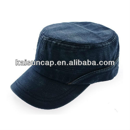 hot sale custom military style jean fabric cap