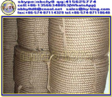 3-strand jute rope jute twine , 30mm natural color twisted twine rope , jute package rope