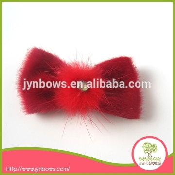Red 5cm Imitation mink Hair Clip