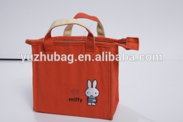 canvas zipper isolated lunch bag
