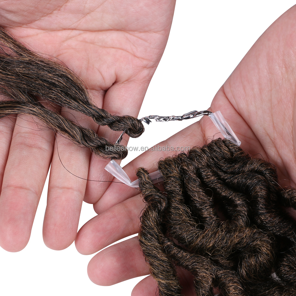 Hot sell 18 Inch Soft Natural Synthetic Hair Faux Locs Wavy Crochet With Curly Braids Goddess Faux Locks River Hair