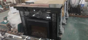 mirrored glass fireplace kit