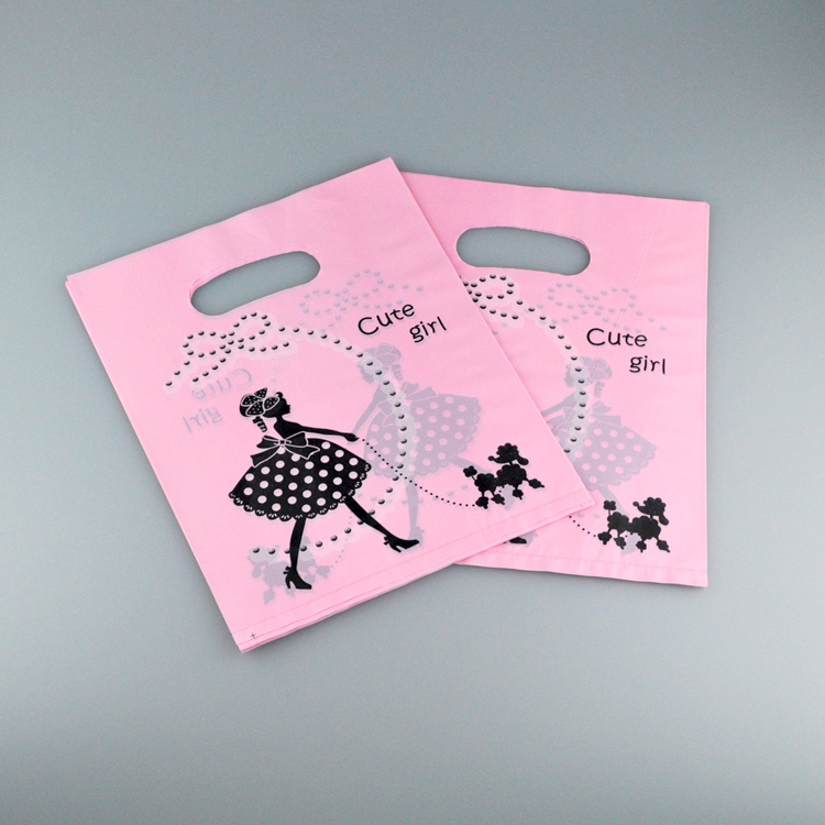 20x25cm-Girl-Print-Pink-Plastic-Bag-100pcs-Jewelry-Boutqiue-Gift-Packaging-Bag-Favour-Plastic-Shopping-Bags