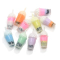 Colorful Kawaii Milk Tea Cup Diy Resin Beads Cabochon Charm Children Dollhouse Kitchen Accessory Keychain Diy Art Deco