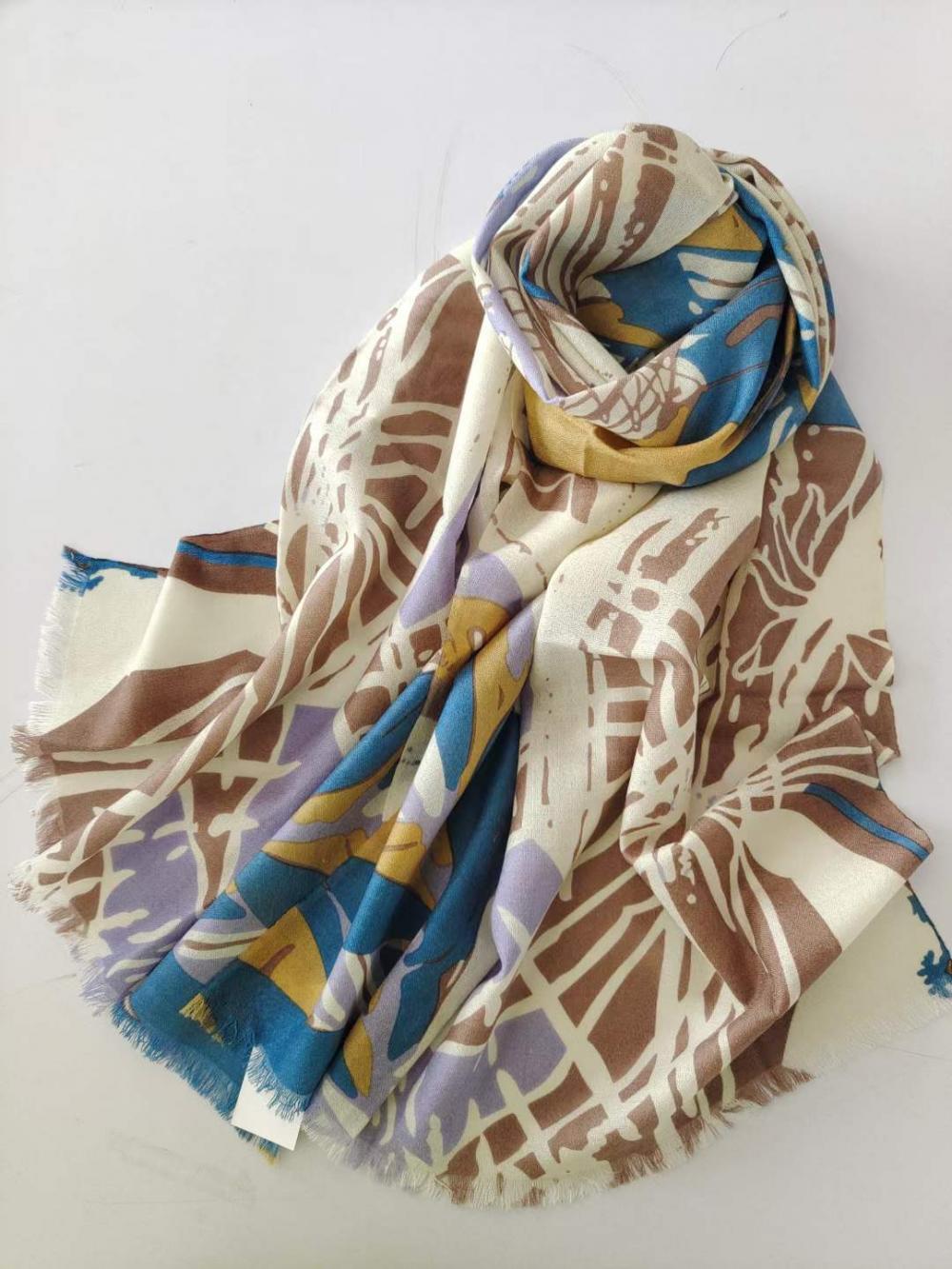 Printed Wool Scarf Msy 401