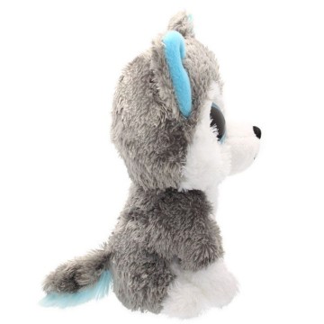 white grey stuffed police singing dog plush toys