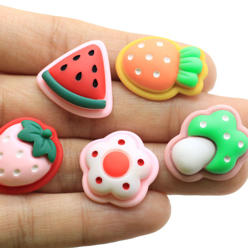 Cartoon Flatback Fruit Charms Resin Vegetables Trinket for Planar Jewelry Making Accessory Little Pony Dress Decorations